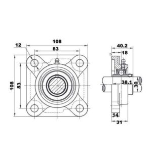 Palier auto-aligneurs avec roulement - ucf206 electropower – Image 3