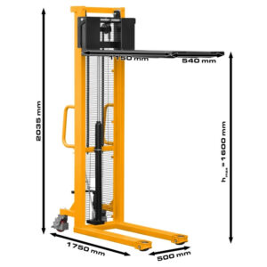 Gerbeur manuel charge 700kg – Hauteur levage 1600mm – Image 3